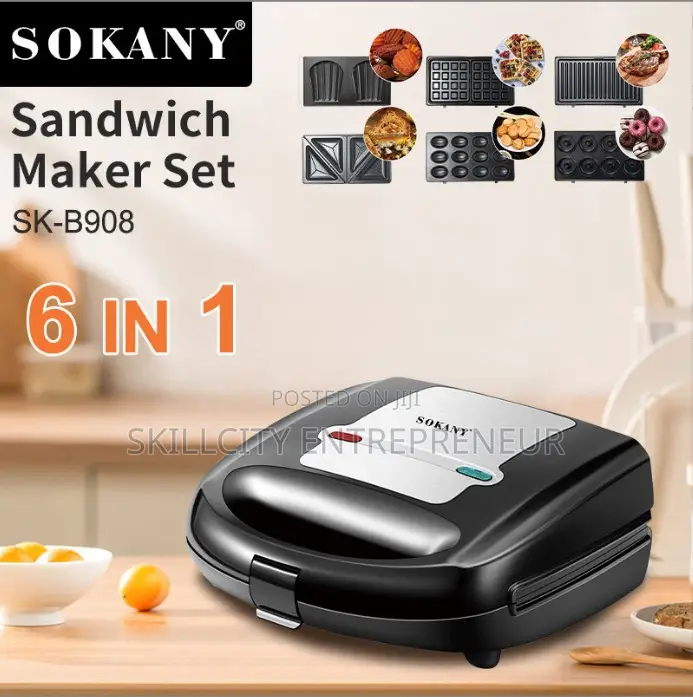 Sokany 6-in-1 Sandwich Maker