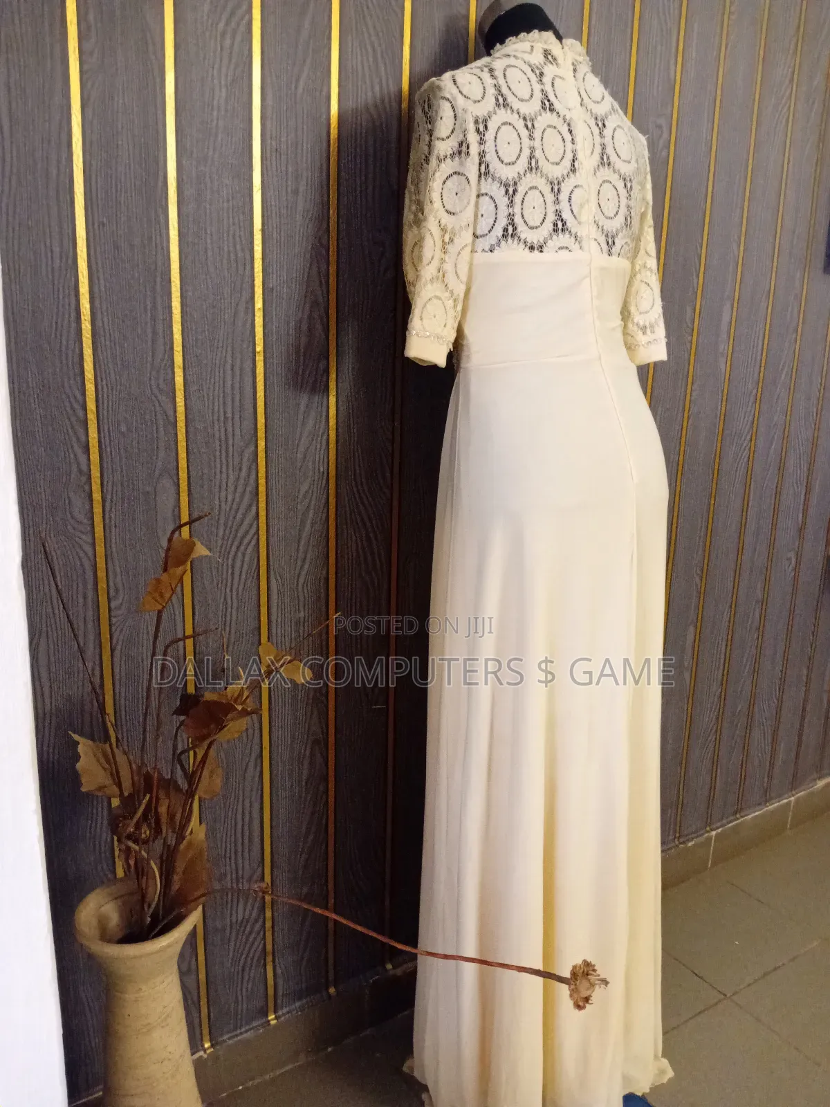 Beaded, Layered Dinner Gown.