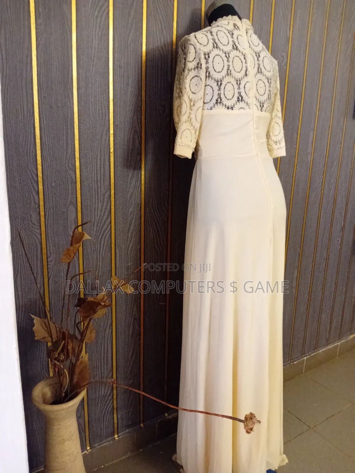 Beaded, Layered Dinner Gown.