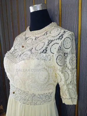 Beaded, Layered Dinner Gown.