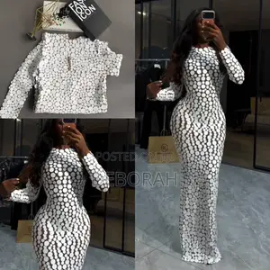 A Fashionable White Long Dress for Our Ladies