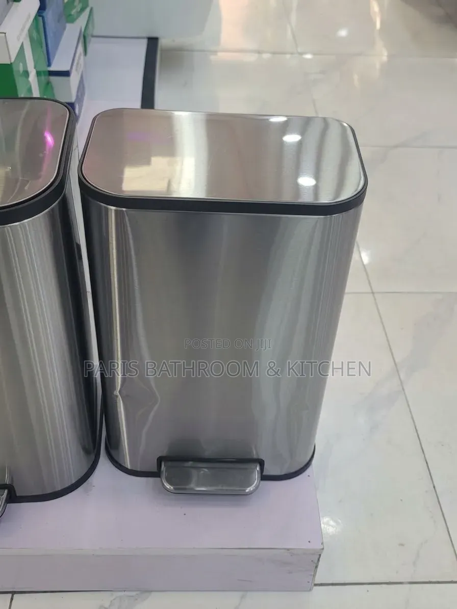 12L Stainless Steel Rectangular Step Trash Bin