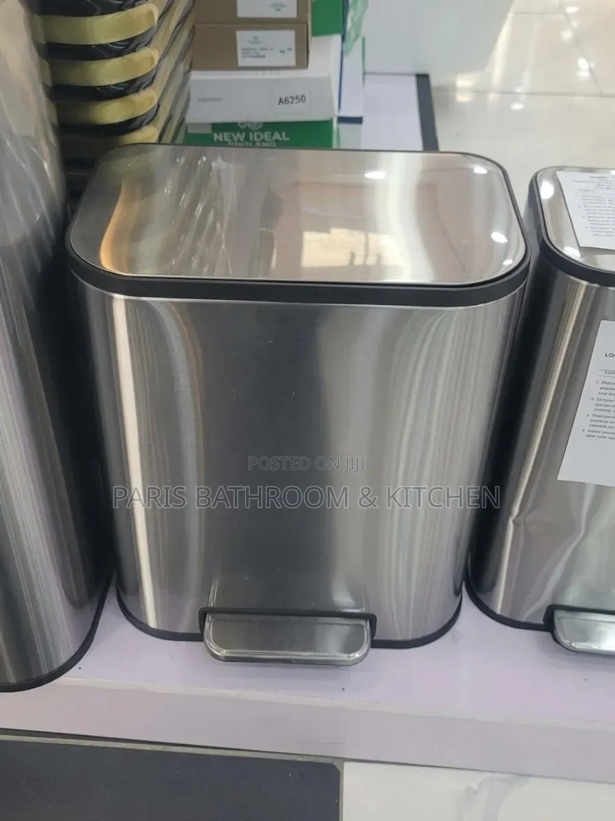 20L Stainless Steel Rectangular Step Trash Bin