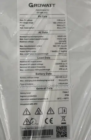 50Kva Growatt Three Phase Hybrid Inverter