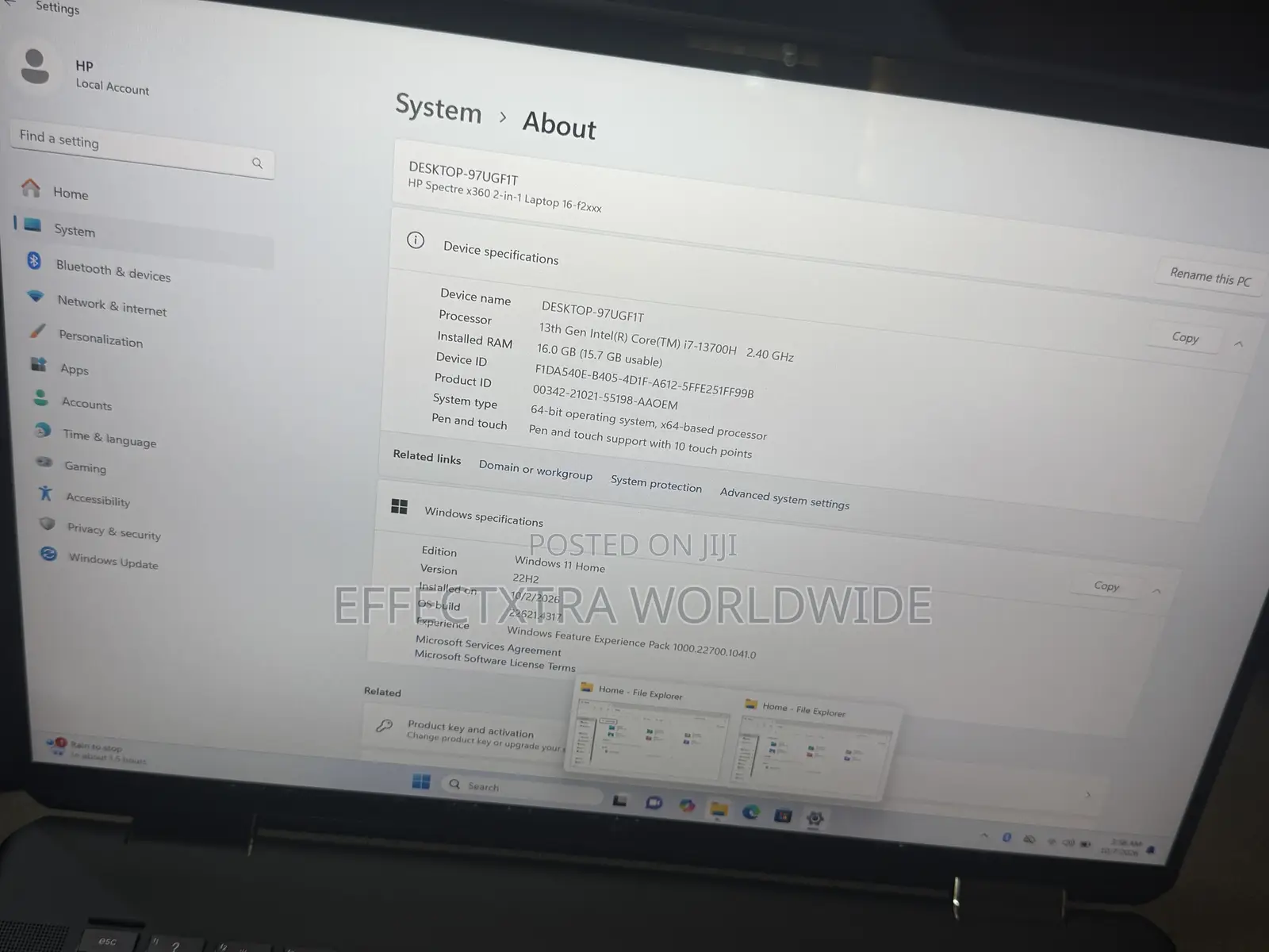 Laptop HP Spectre X360 16GB Intel SSD 512GB