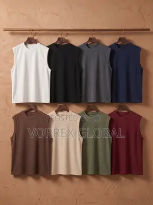 8-Piece Premium 100% Cotton Armless Shirt Set