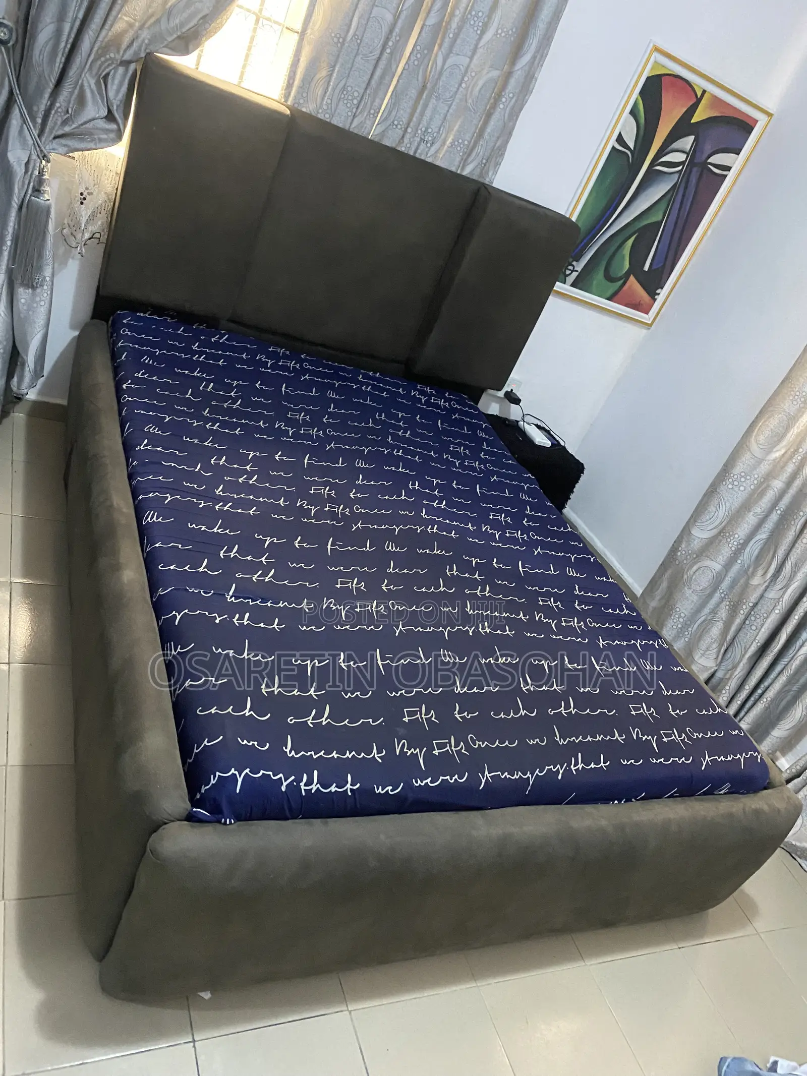 Neatly Used Padded 4 × 6 Bedframe