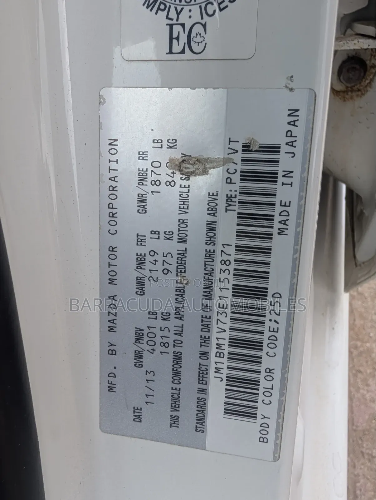 Mazda 3 2014 White