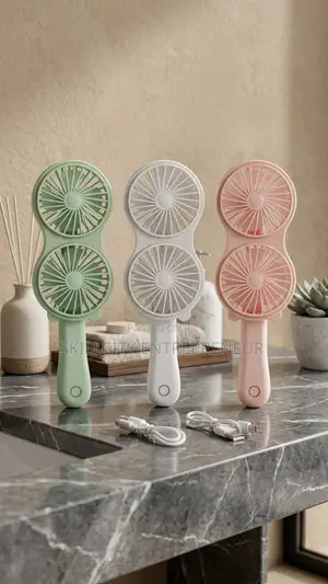 Mini Double Head Rechargeable Handheld Fan