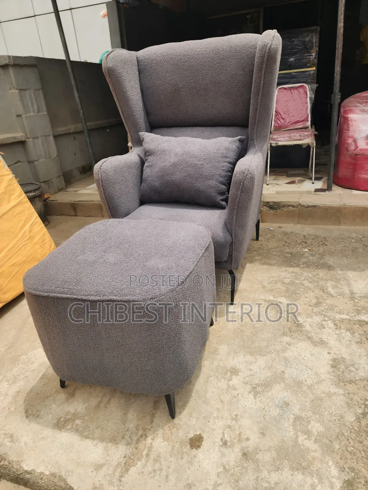 Neatly Padded Sofa Couch With Leg Rest.