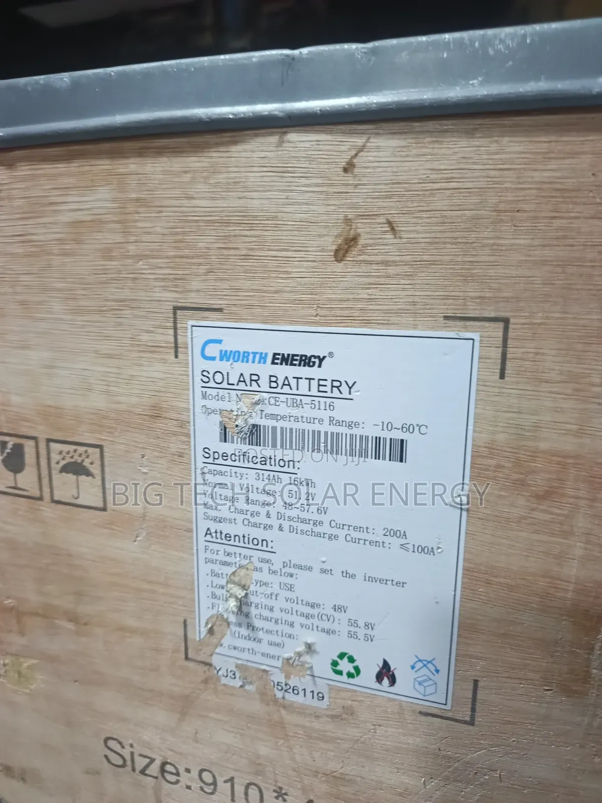 16kwh 51.2v Cworth Lithium Battery