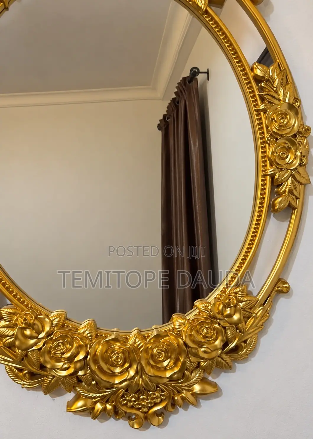 Round Gold Plated Mirror