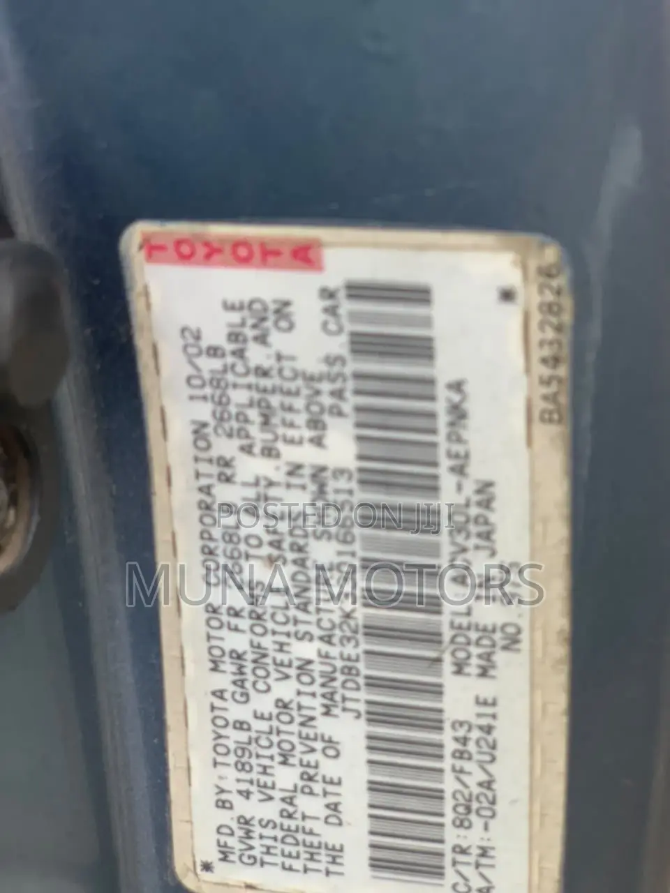 Toyota Camry 2003 Blue