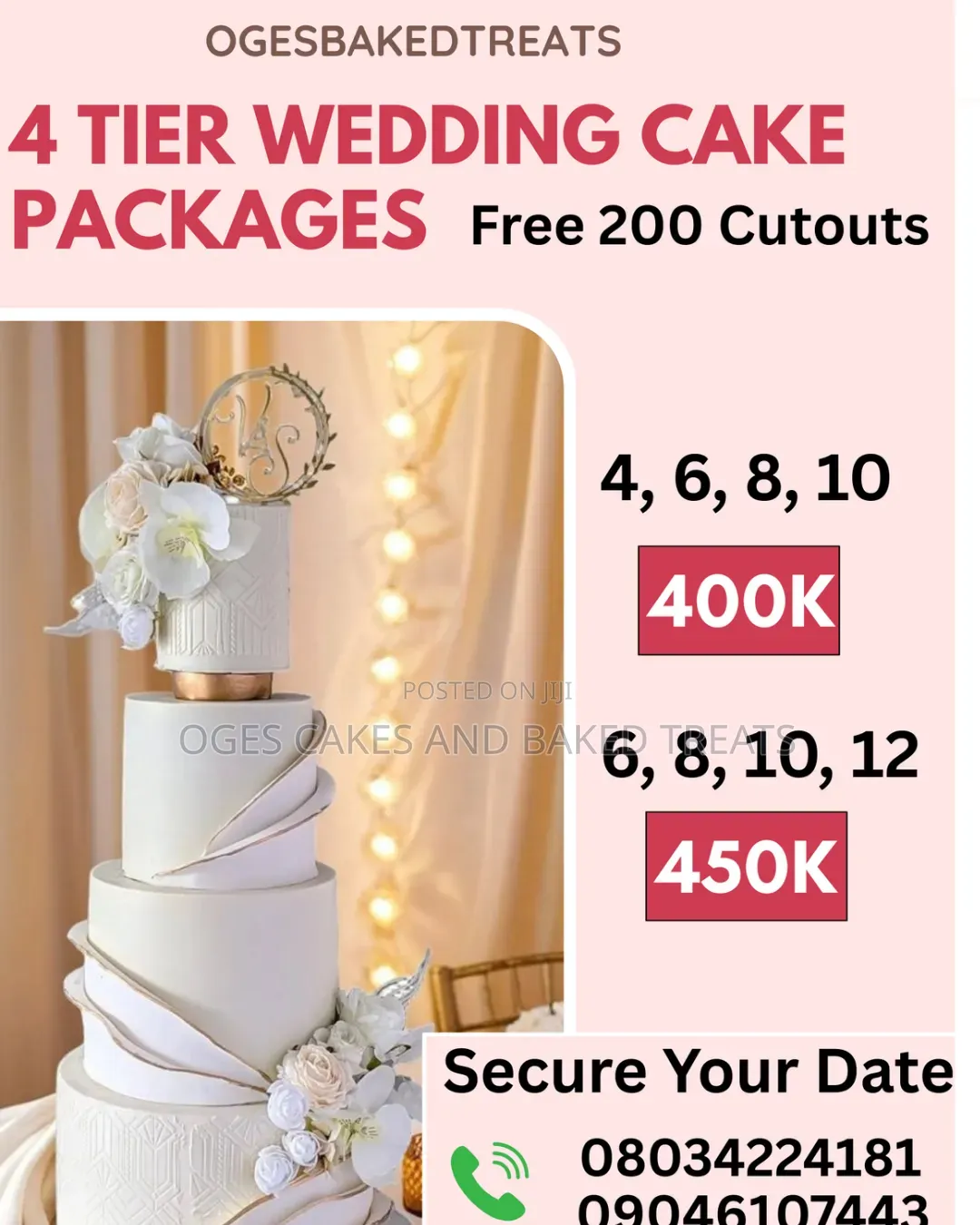 Wedding Cake Prices & Packages