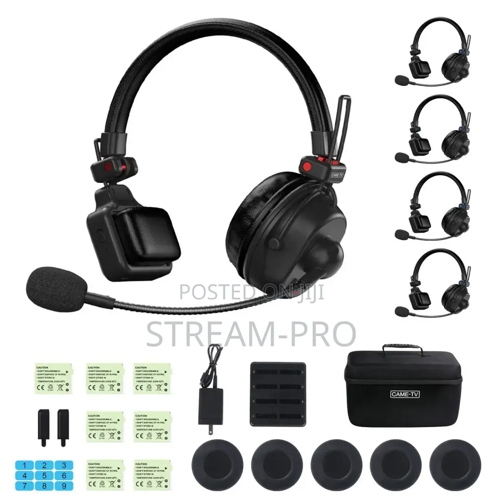 CAME-TV WAERO Pro Lightweight Wireless Intercom Headset - 5 Pack