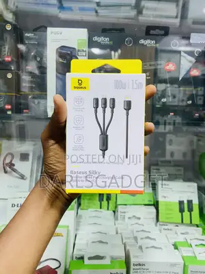 Baseus Silky 100W 1.5M Three-in-One Fast Charging USB-A Cable