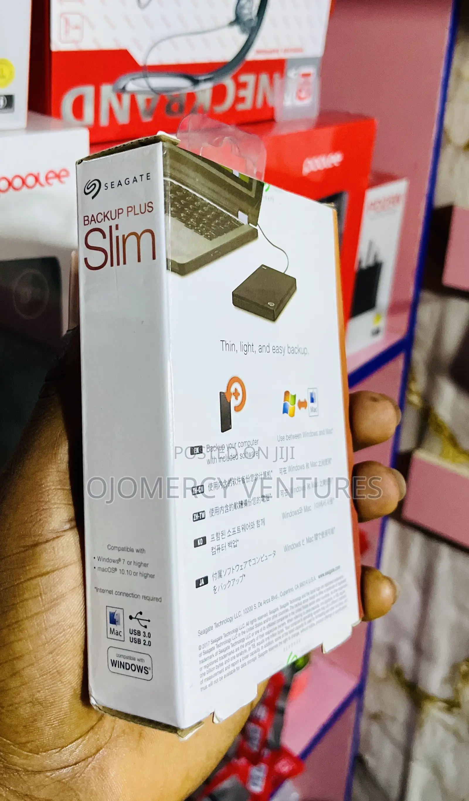 Seagate Backup Plus Slim 500GB Portable External Hard Drive.