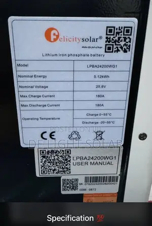 5kwh 25.6v Felicity Lithium Battery