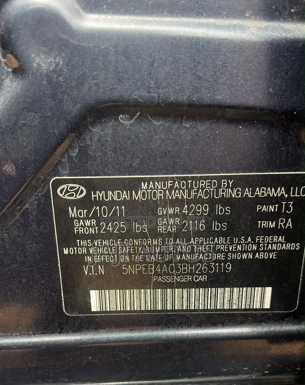 Hyundai Sonata 2011 Blue