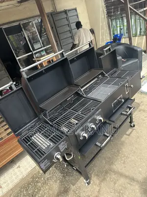 Gas and Charcoal Barbecue With Side Stove