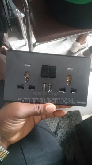 Double Water Socket Black Body With USB