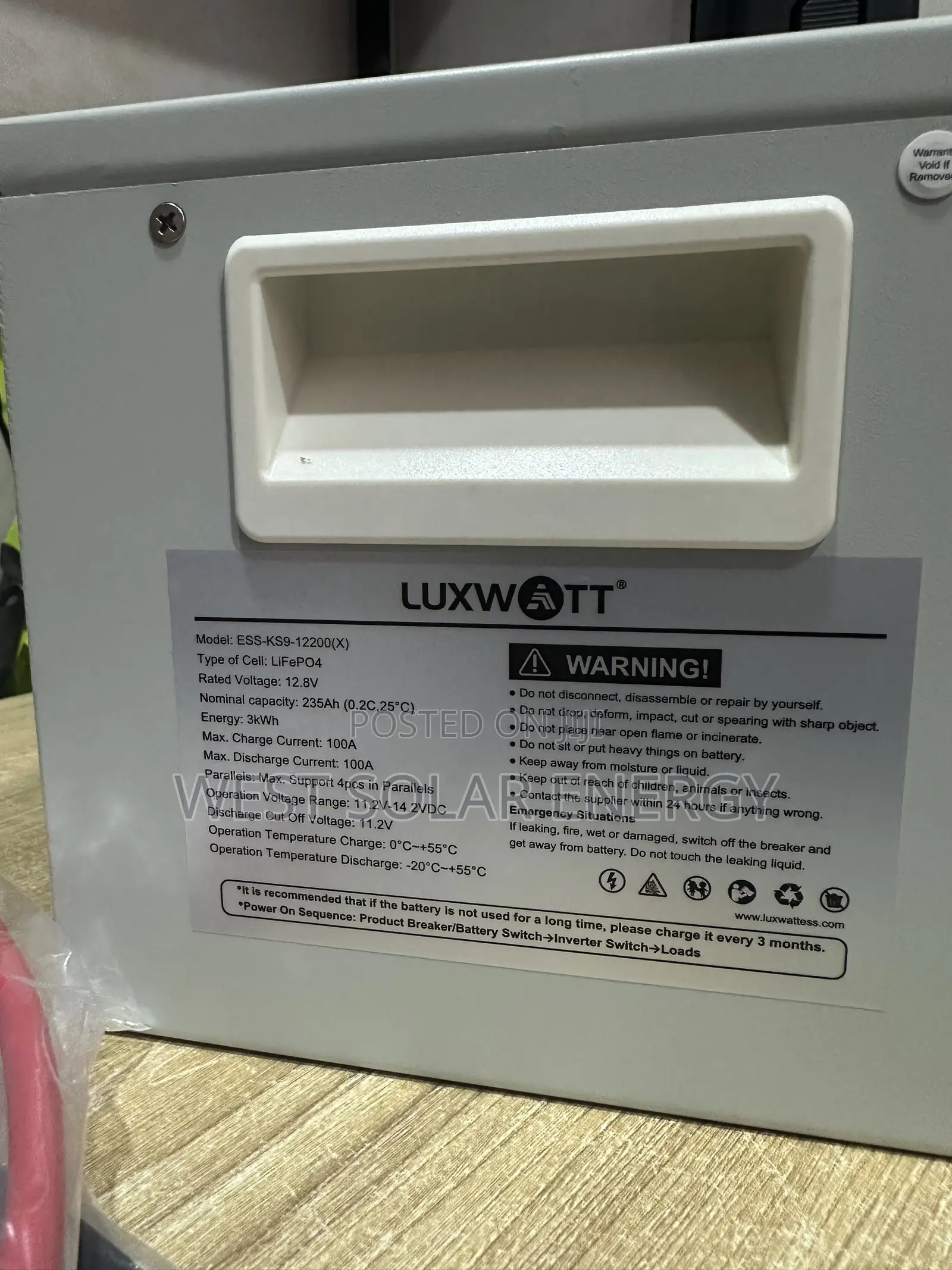 3kwh 12v Luxwatt Lithium Ion Battery