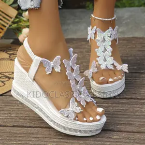 Women’s Blue Butterfly Low Heel Sandals