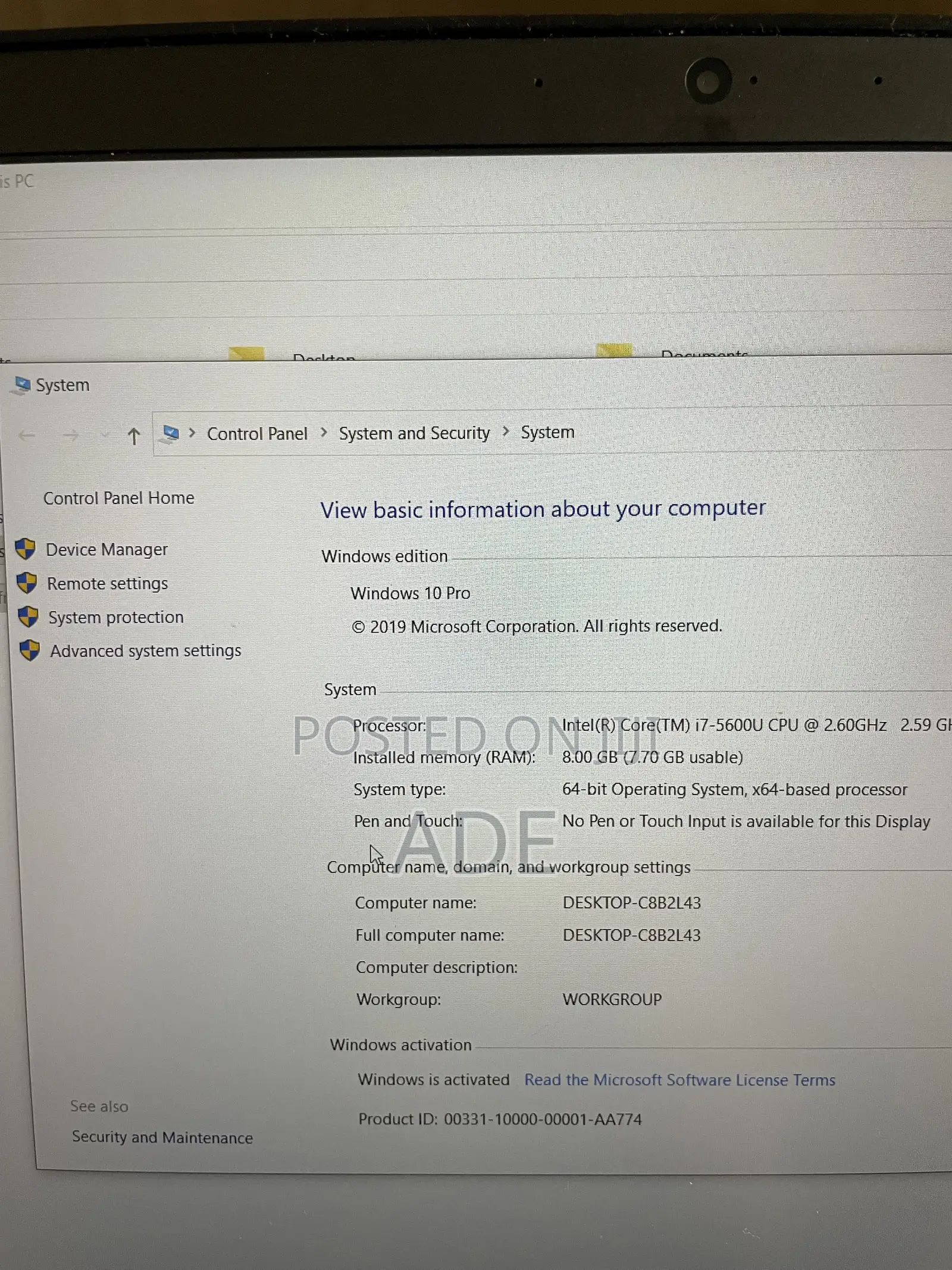 Laptop Lenovo ThinkPad T450 8GB Intel Core i7 HDD 500GB