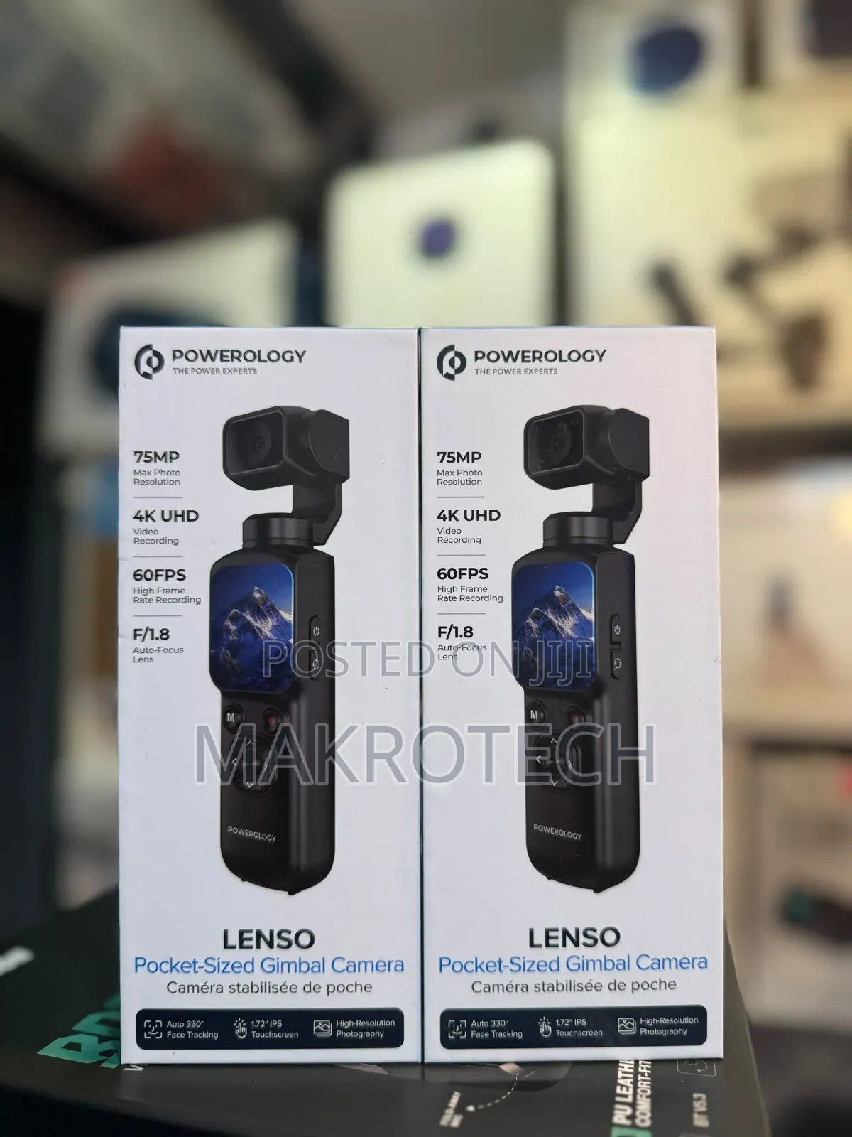 Powerology Lenso Pocket-Sized Gimbal Camera - Black
