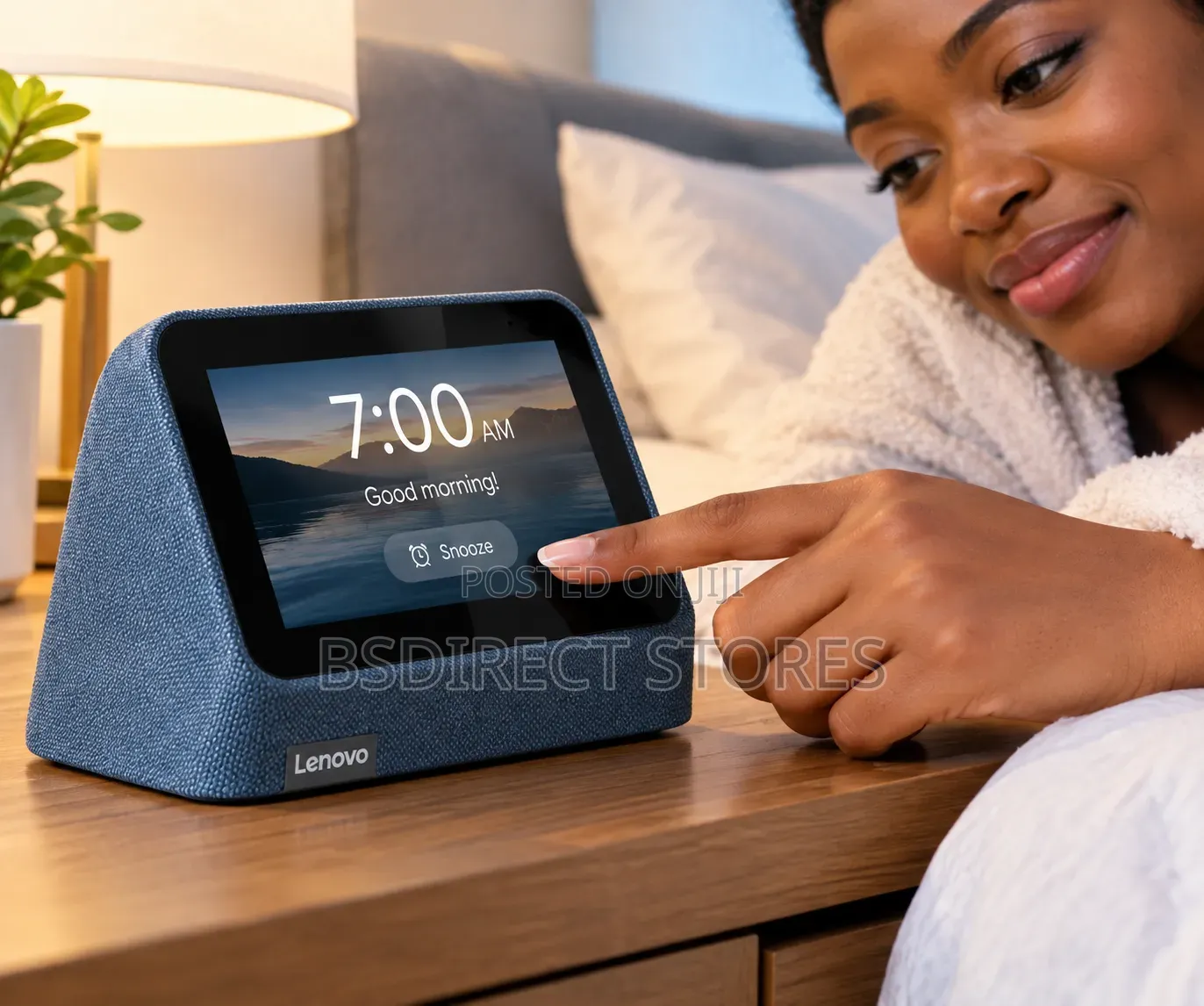 Lenovo BLUE Smart Touchscreen Clock 2 With Google Assistant