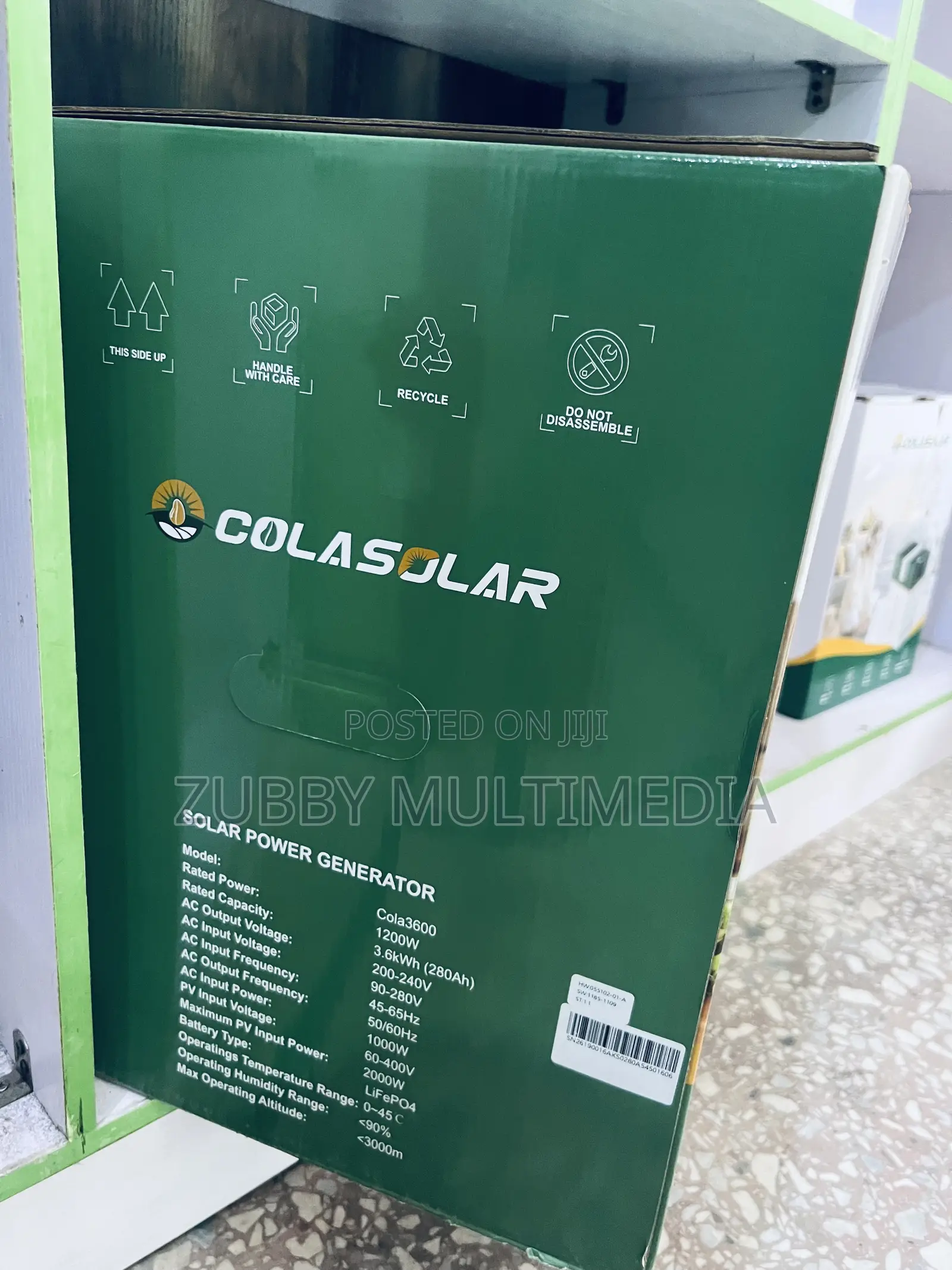 Cola 3600 Solar Power Generator