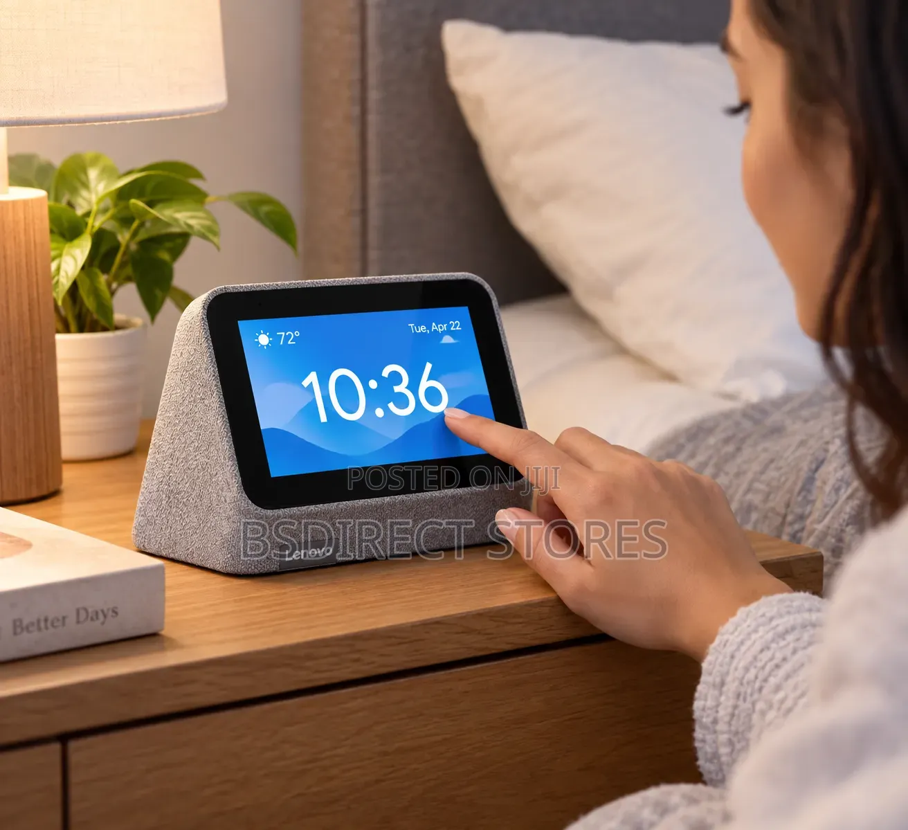 Lenovo Grey Smart Touchscreen Clock 2 With Google Assistant