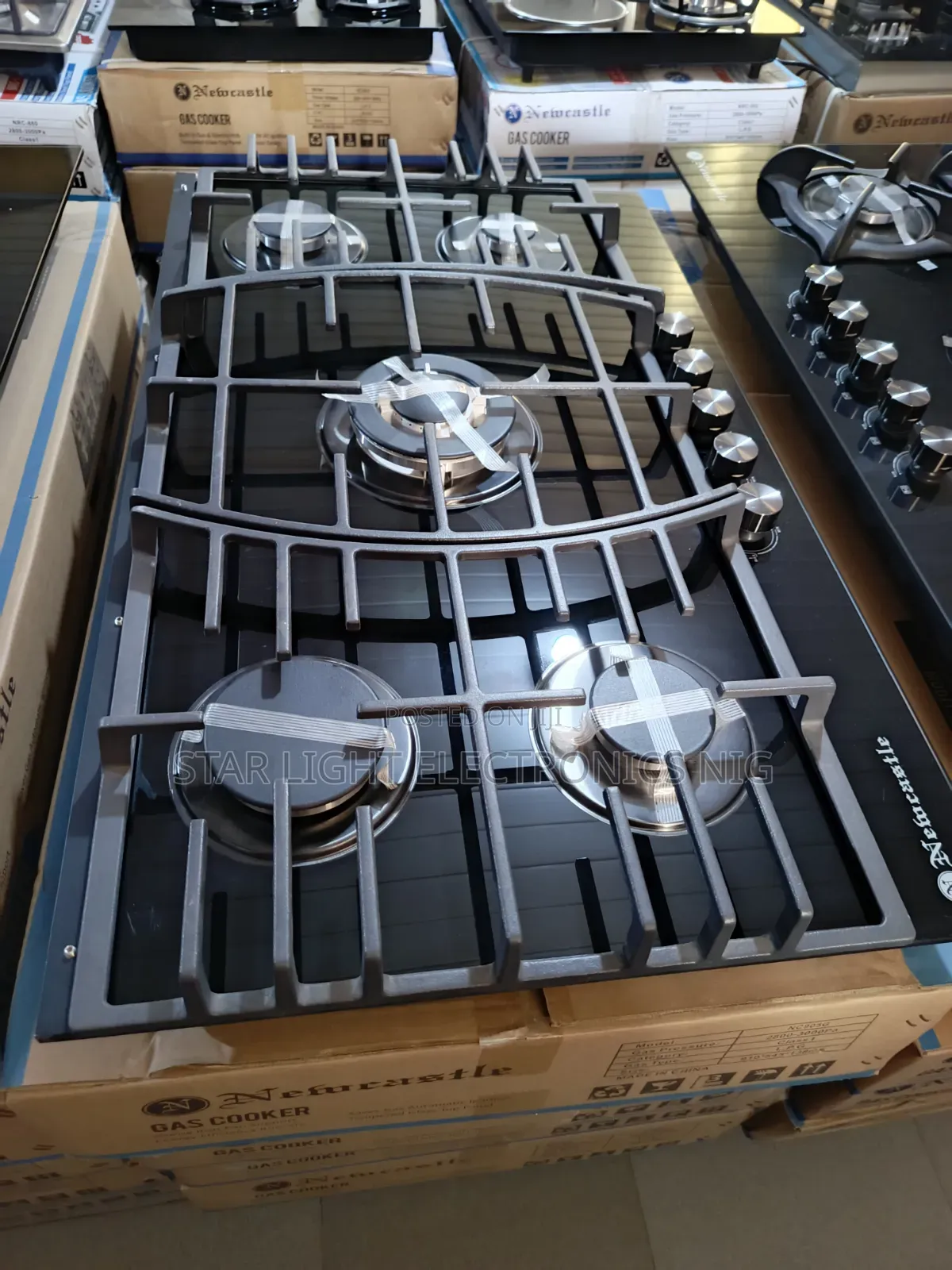 Gas Hob 5 Burners Glass Top