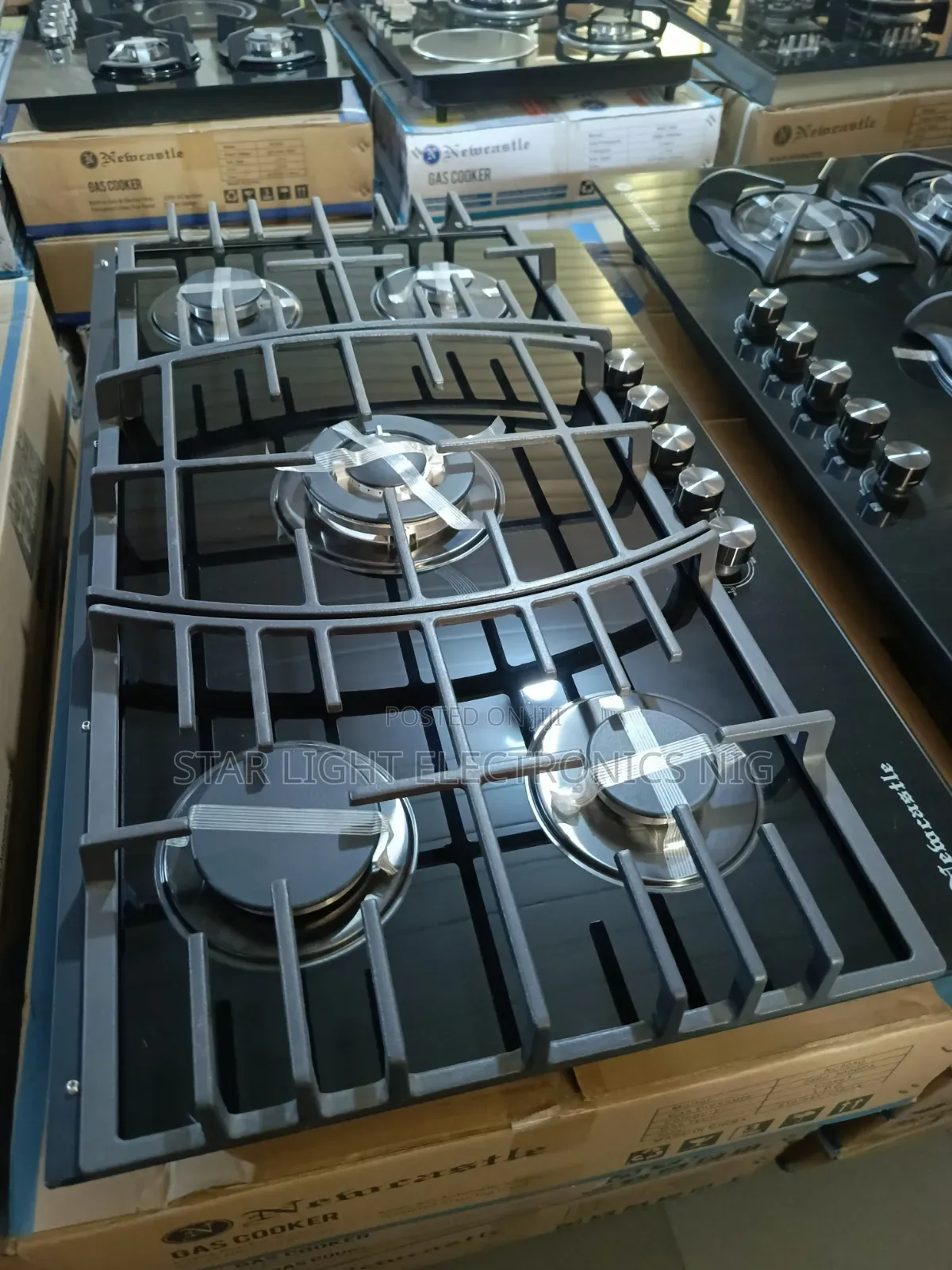Gas Hob 5 Burners Glass Top