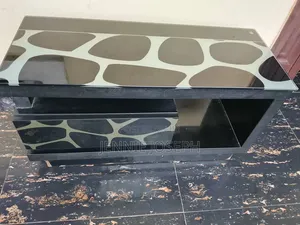 Black Glass Top TV Stand / TV Console – Used