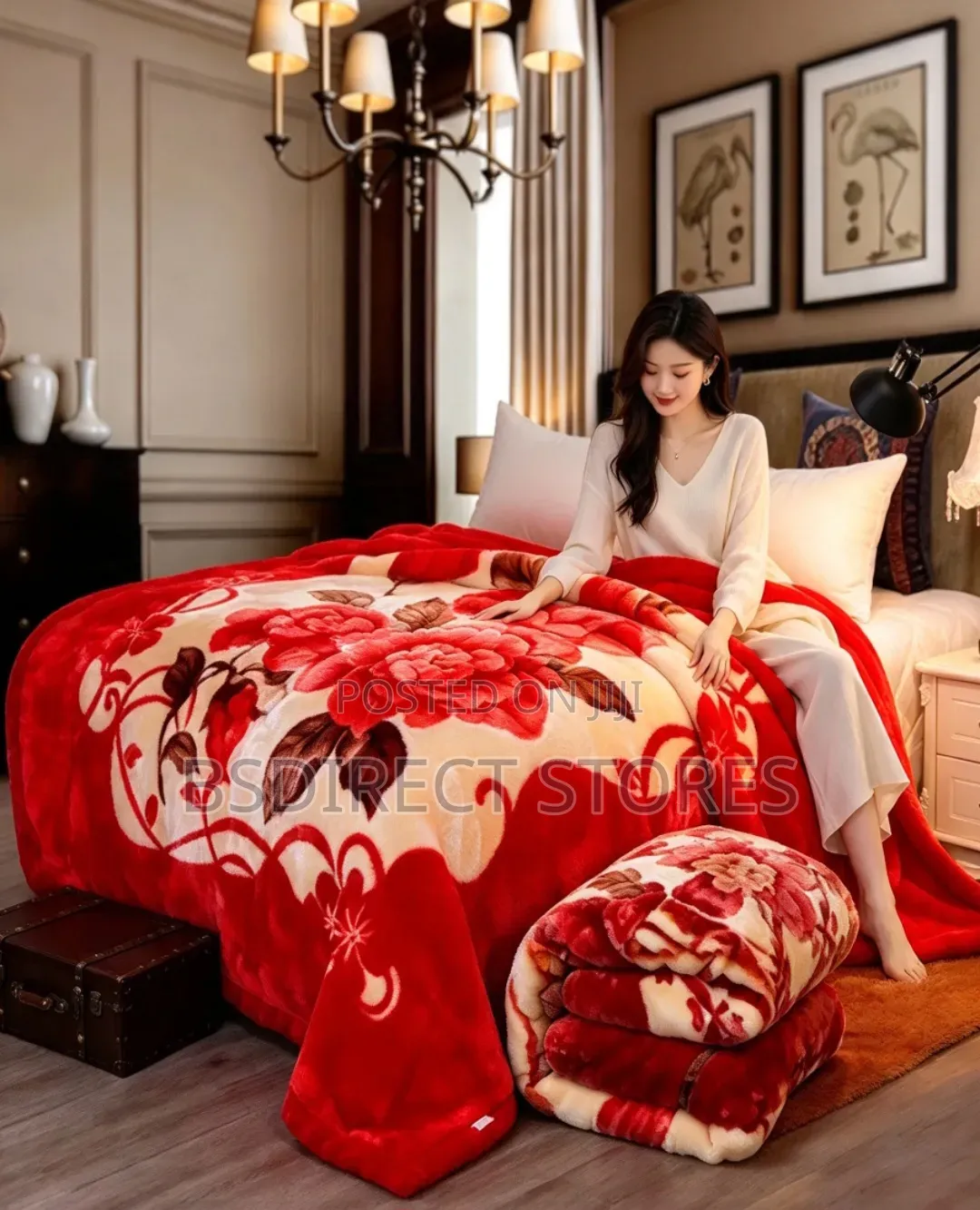 Moonstar London RED King Blanket Double Sided Extra Thick