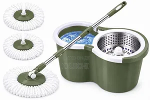 Spin Mop & Bucket Set – 2 Mop Heads | Easy Spin & Wring | Brand New