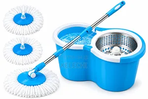 Spin Mop & Bucket Set – 2 Mop Heads | Easy Spin & Wring | Brand New