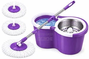 Spin Mop & Bucket Set – 2 Mop Heads | Easy Spin & Wring | Brand New