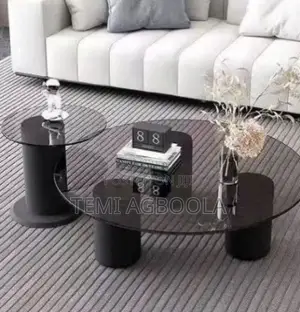 Pillar Glass Twin Table