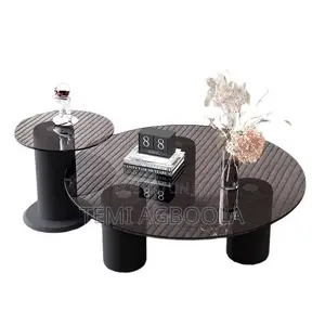 Pillar Glass Twin Table