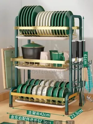 Green and Gold Dish Rack