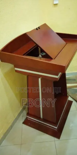 Classic Wooden Church Pulpit - Brown Wood Pulpit Stand for Pastor