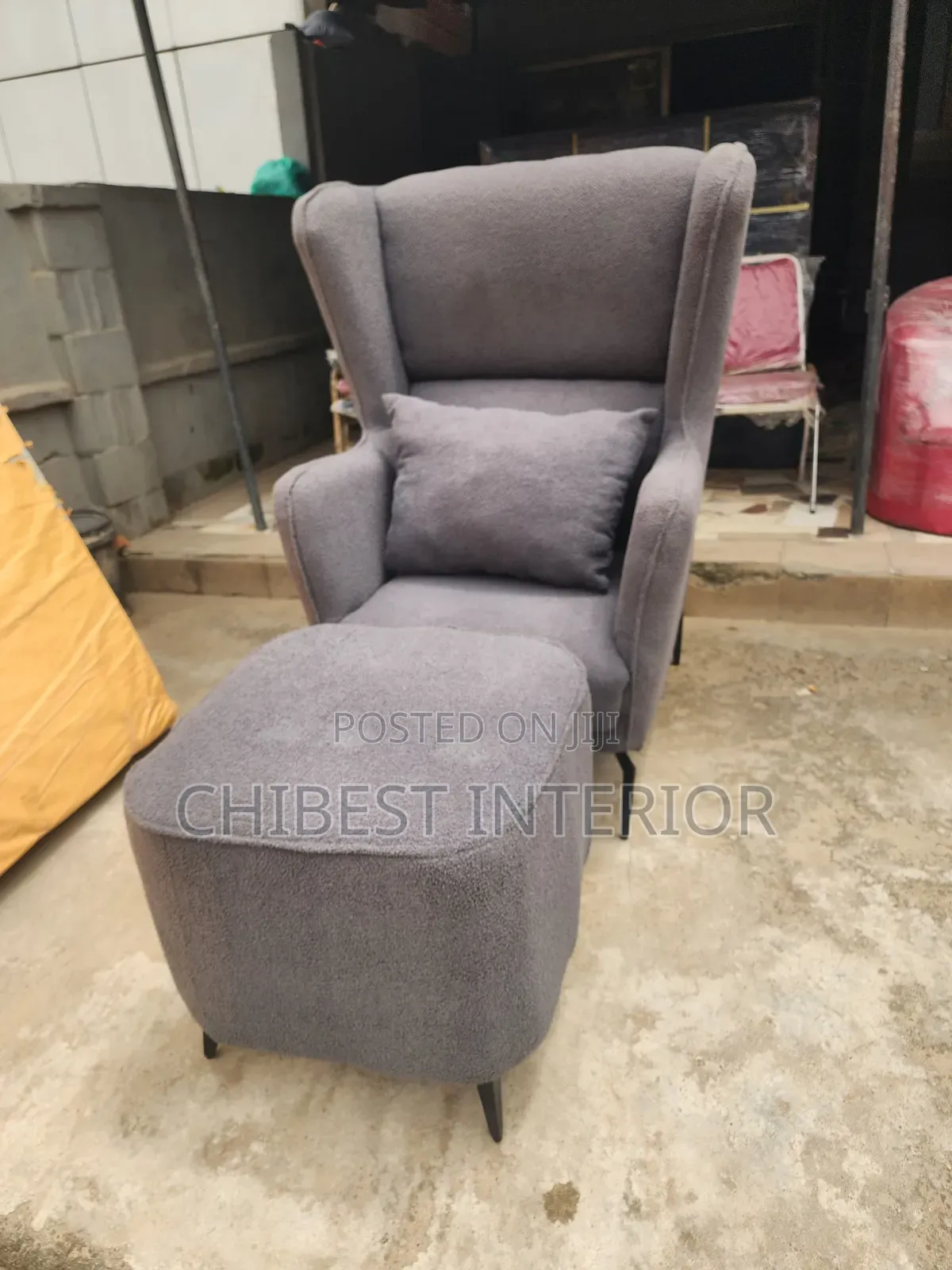 Grey Single Seater Sofa Couch.