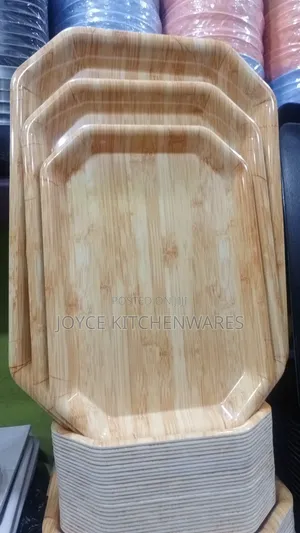 3 Solid Bamboo Styled Formica Tray