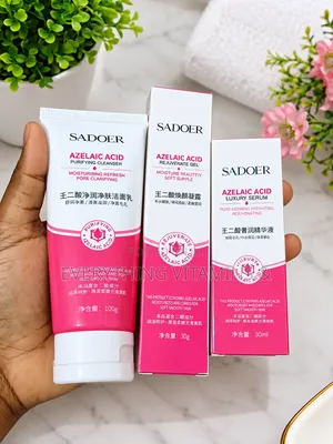 Sadoer Azelaic Acid Serum, Rejuvenate Gel and Cleanser Combo