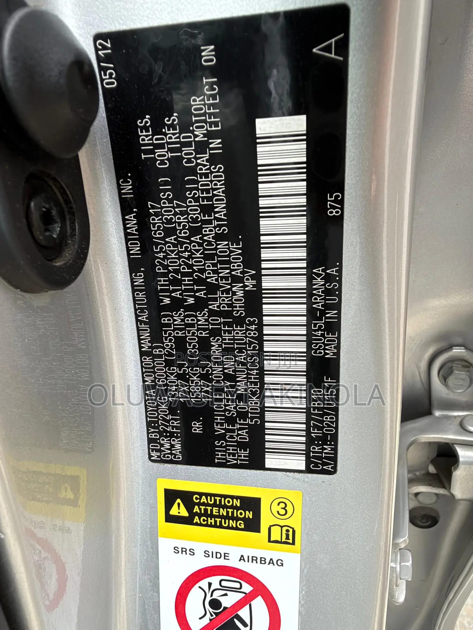 Toyota Highlander 2012 Silver