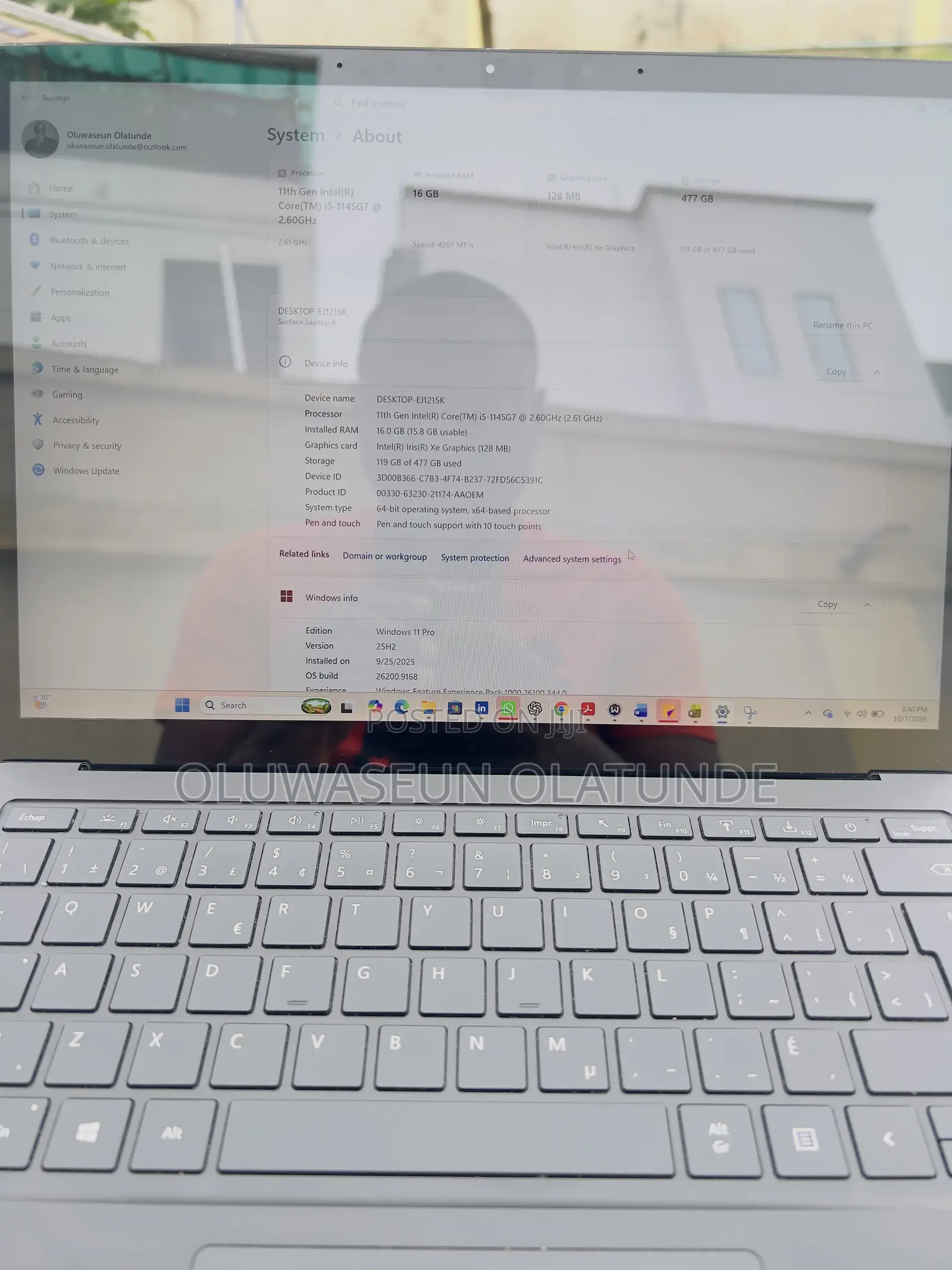 Laptop Microsoft Surface Laptop 4 16GB Intel Core i5 SSD 512GB