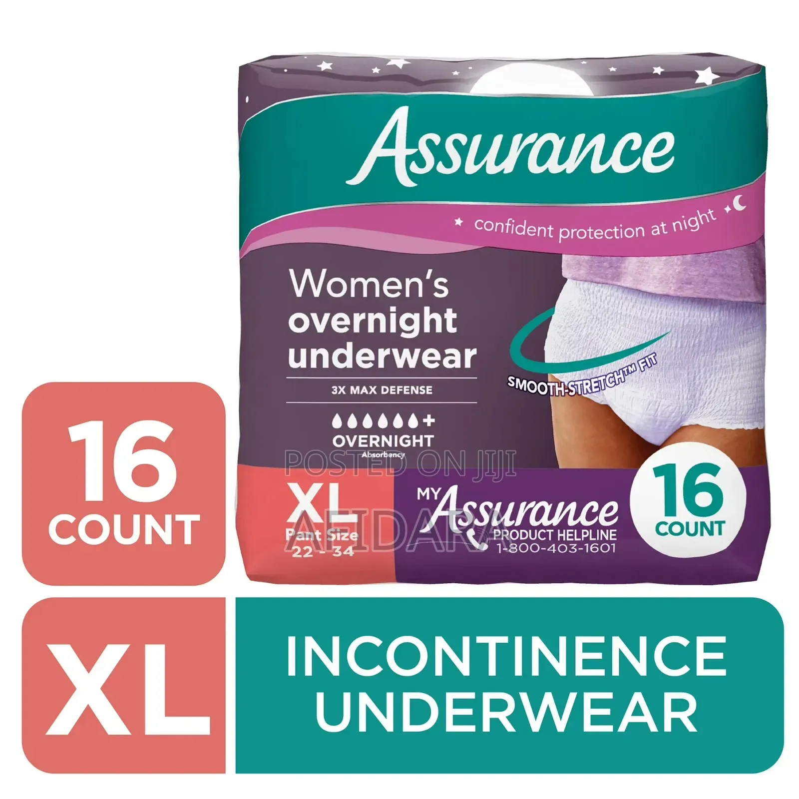 ASSURANCE Women's Incontinence & Postpartum Underwater (16 Count)
