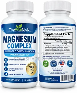 Toplux Magnesium Complex 1000mg – 8 Forms of Magnesium, 90 Capsules